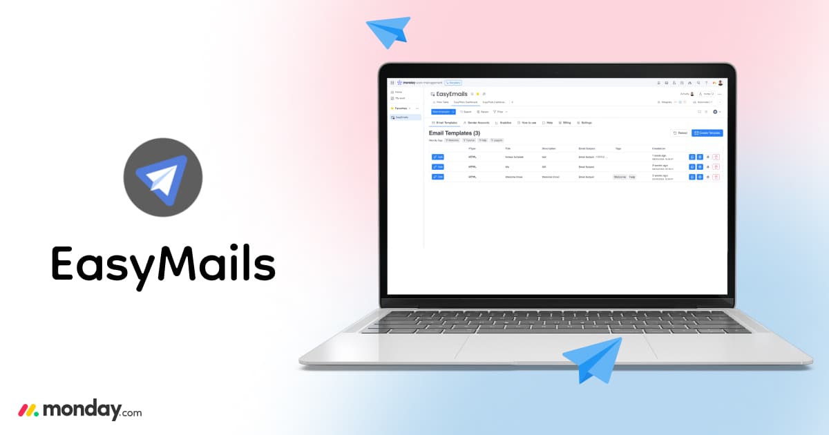 How to send Emails from monday.com using EasyMails?