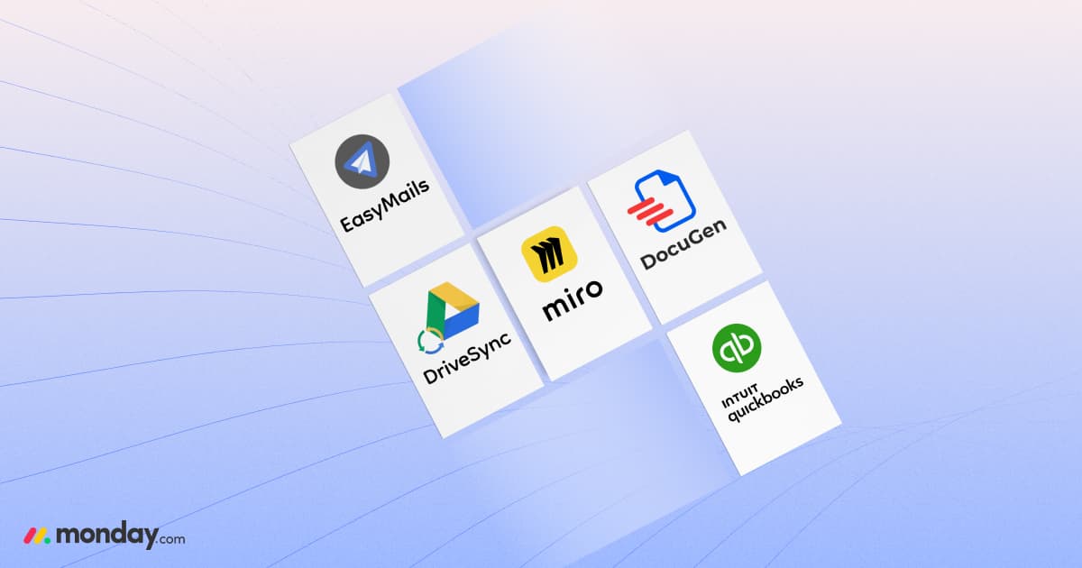 Top 5 best App integrations on the monday.com for 2024
